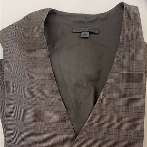 John Varvatos Men's Gray Plaid Vest